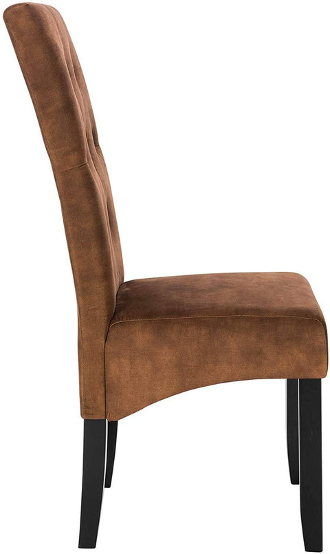 Rootz Set of 4 Dining Chairs - Velvet Upholstered - Elegant Seating - High Backrest, Durable Construction, Ergonomic Comfort - 47cm x 42cm x 107cm