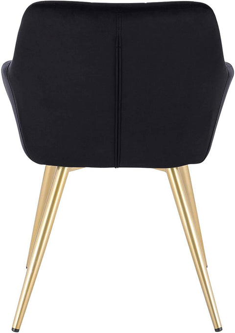 Rootz Set of 4 Velvet Dining Chairs - Golden Metal Legs - Elegant Seating - Comfortable, Durable, Easy Assembly - 43cm x 55cm x 81cm
