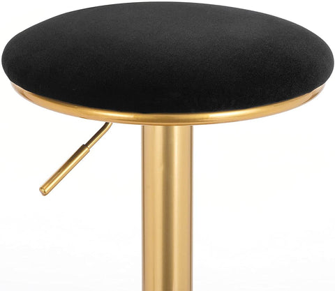 Rootz Luxurious Velvet Bar Stools - Counter Stools - Swivel Chairs - Durable & Stable - Comfortable & Adjustable - Protective Features - 38cm x 61-82cm x 38cm