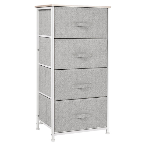 Rootz Fabric Chest of Drawers - Storage Unit - Dresser - Modern Design - 45W x 30D x 92H cm - Metal Frame - Space-Saving Solution
