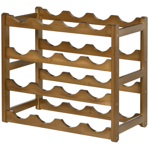 Rootz Bamboo Wine Rack - Bottle Holder - Wine Organizer - Space-saving Design - 43L x 23.5W x 38H cm