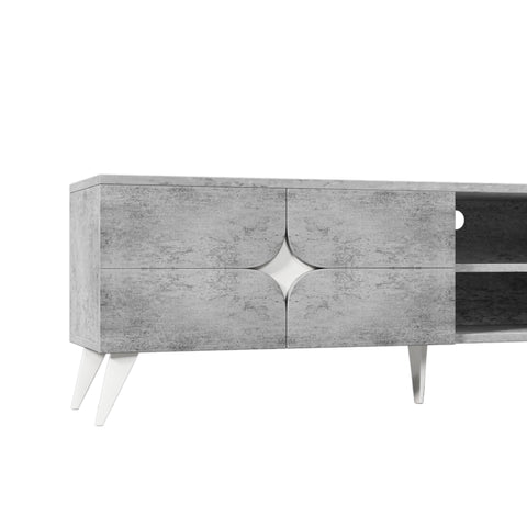 Rootz TV Cabinet with Open Compartments - Media Console - Entertainment Unit - Cable Management - 160cm x 40cm x 51cm