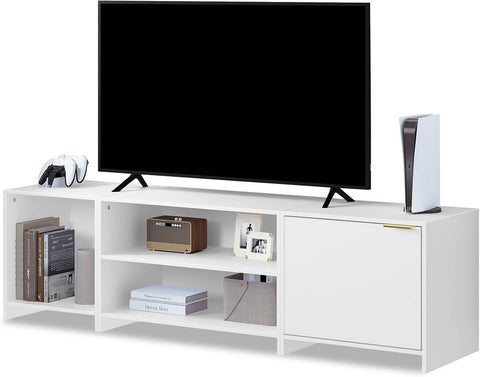 Rootz TV Cabinet Divisible Design - TV Unit - Media Console - E1 Engineered Wood - Adjustable Shelf - White - 160cm x 45cm x 39cm