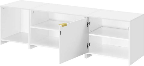 Rootz TV Cabinet Divisible Design - TV Unit - Media Console - E1 Engineered Wood - Adjustable Shelf - White - 160cm x 45cm x 39cm