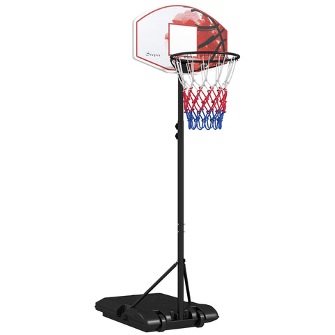 Rootz Freestanding Adjustable Basketball Hoop - Portable Hoop - Moveable Goal - Height Adaptable - 72L x 45.5H cm Backboard