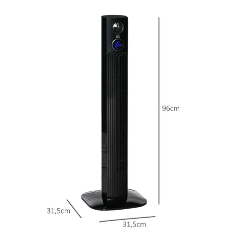 Rootz Tower Fan - Oscillating Fan - Cooling Fan - 70° Oscillation - Aromatherapy - 31.5cm x 31.5cm x 96cm