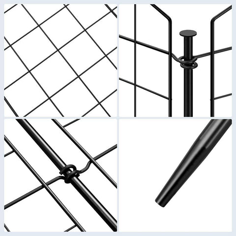 Rootz Iron Garden Fence - Decorative Fencing - Metal Boundary - Rust Resistant - 70cm x 78 cm Panels - Black - Flexibility - Easy Assembly
