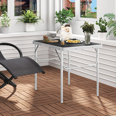 Rootz Ultimate Outdoor Folding Table - Portable Table - Adjustable Table - Lightweight, Compact, Sturdy - 55cm x 25.5/58.5cm x 75cm