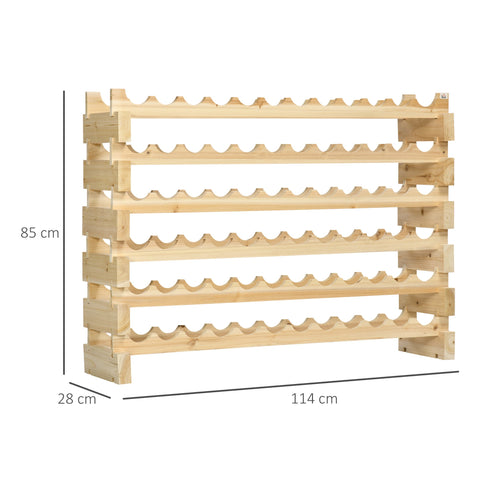 Rootz 6 Tier Wine Rack - Bottle Rack - Wine Storage - Enhances Wine Maturation - 72 Bottles - 114L x 28W x 85H cm Solid Pine Wood