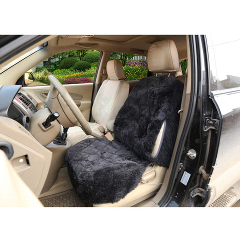 Rootz Premium Lambskin Car Seat Cover - Seat Protector - Auto Seat Cushion - Universal Fit - Easy Installation - Durable - 54x50cm / 53x63cm