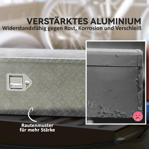 Rootz Sturdy Aluminum Storage Box - Tool Box - Lockable Storage - Weatherproof - 99cm x 33cm x 25.5cm