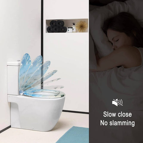 Rootz Toilet Seat with Soft-Close Mechanism - Quick Release - Duroplast - Stainless Steel Hinges - Antibacterial - 37cm x 47.5 cm