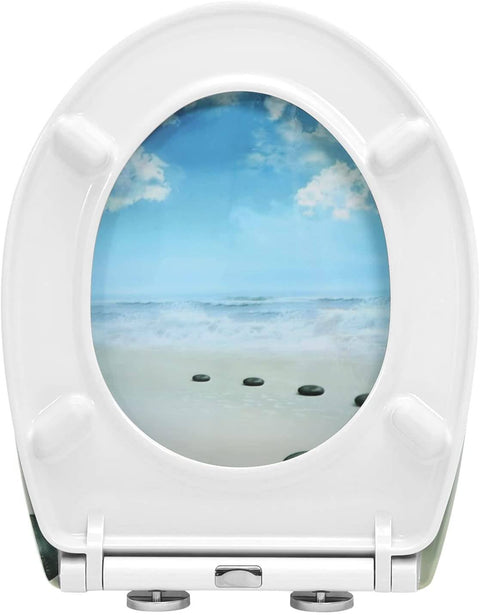 Rootz Toilet Seat with Soft-Close Mechanism - Quick Release - Duroplast - Stainless Steel Hinges - Antibacterial - 37cm x 47.5 cm