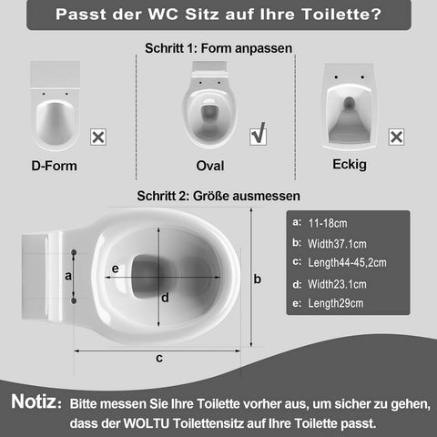 Rootz Soft Close Toilet Seat - Oval O-Shaped Toilet Lid - Duroplast - Gold Glitter - 37.1cm x 45.5cm - Quiet Closing - 175kg Capacity