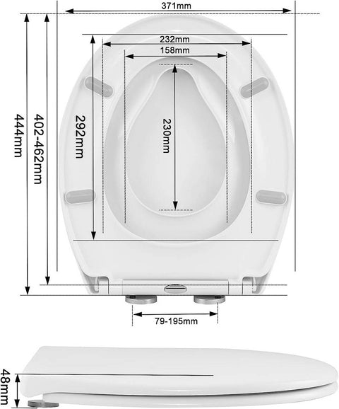 Rootz 2 in 1 Toilet Seat - Family Friendly Toilet Seat - Soft Close Lid - Child & Adult Seat - Quick Release - PP & Stainless Steel - O-Shaped Toilets - 371mm x 444mm - White
