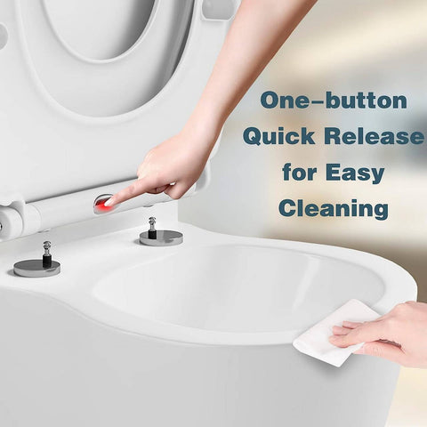 Rootz 2 in 1 Toilet Seat - Family Friendly Toilet Seat - Soft Close Lid - Child & Adult Seat - Quick Release - PP & Stainless Steel - O-Shaped Toilets - 371mm x 444mm - White