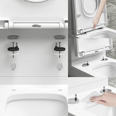 Rootz 2 in 1 Toilet Seat - Family Friendly Toilet Seat - Soft Close Lid - Child & Adult Seat - Quick Release - PP & Stainless Steel - O-Shaped Toilets - 371mm x 444mm - White