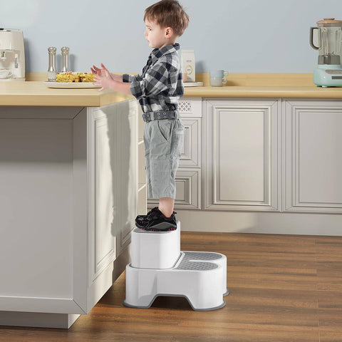 Rootz Kids 2 Step Stool - Children's Bathroom Stool - Toddler Step Ladder - PP Plastic - 37.5cm x 25.5cm x 34cm