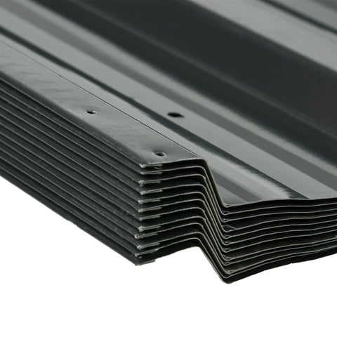 Rootz Set of 12 Galvanized Steel Panels - Weatherproof Sheets - Metal Cladding - Durable Protection - 129L x 45W cm