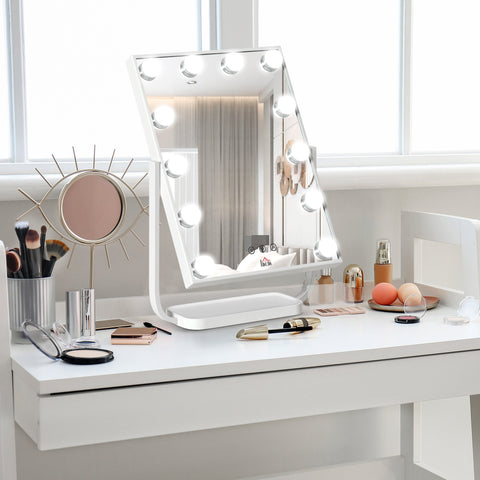 Rootz Hollywood LED Makeup Mirror - Vanity Mirror - Beauty Mirror - Touchscreen Controls - 32.8cm x 11cm x 47.4cm