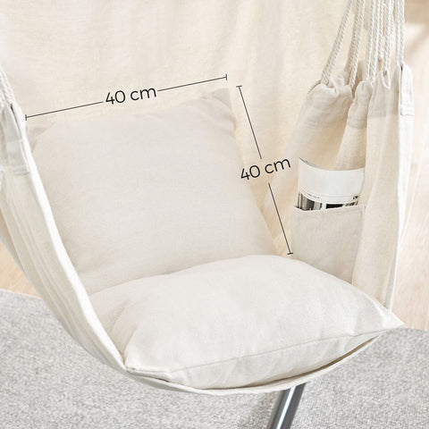 Rootz Hanging Chair with 2 Cushions - Hammock Chair - Swing Seat - Comfort & Support - 148cm x 125cm