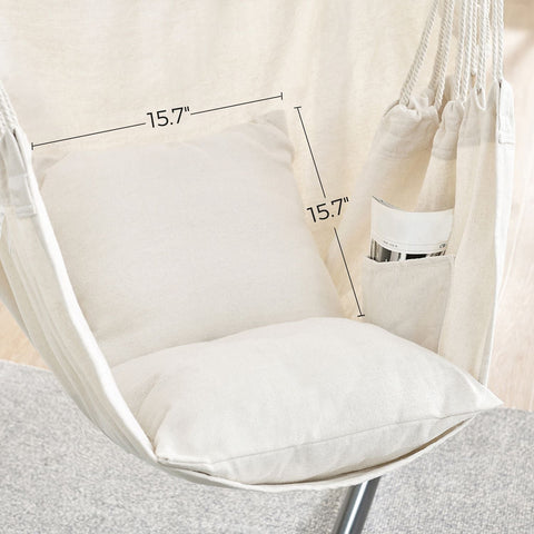 Rootz Hanging Chair with 2 Cushions - Hammock Chair - Swing Seat - Comfort & Support - 148cm x 125cm