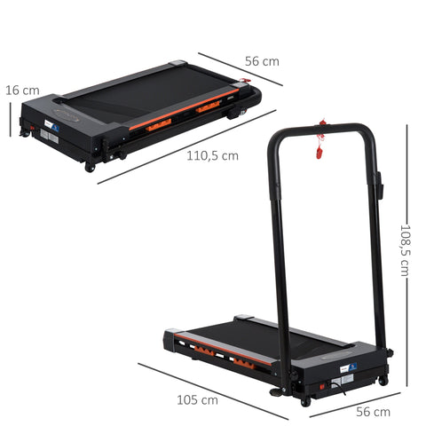 Rootz Electric Treadmill - Foldable Exercise Machine - Fitness Equipment - Shock Absorbing - LCD Screen - 105cm x 56cm x 108.5cm