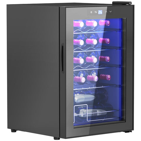 Rootz 20 Bottle Small Wine Fridge - Mini Beverage Cooler - Quiet Cooling - 53L Capacity - 43W x 45D x 64H cm