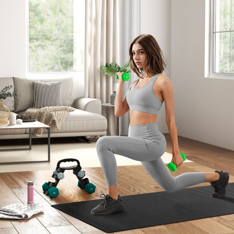 Rootz Dumbbell Set with Rack - Weight Set - Fitness Weights - Space-Saving - Dumbbell: 14x6x6, 19.5x8.5x8.5, 22x9.7x9.7cm - Rack: 42x10x30cm