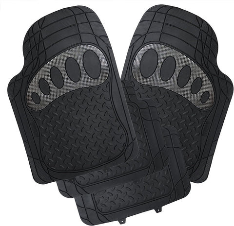Rootz Rubber Car Floor Mats - Vehicle Mats - All-Weather Mats - Universal Fit - Waterproof - Dirt-Repellent - 48.5cm x 71cm & 48.5cm x 44cm