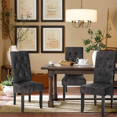 Rootz Set of 2 Dining Chairs - Elegant Chairs - Comfortable Seating - High-Density Foam - Durable Wood Construction - Versatile Velvet Upholstery - 107cm x 47cm x 42cm