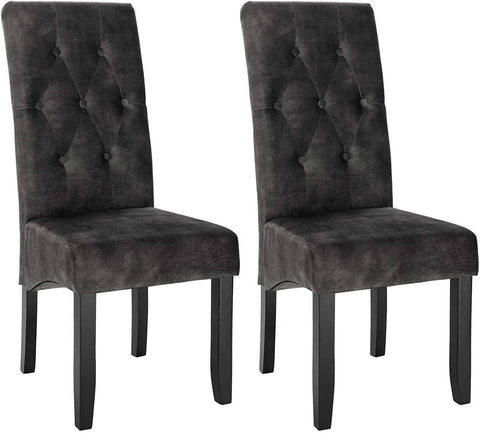 Rootz Set of 2 Dining Chairs - Elegant Chairs - Comfortable Seating - High-Density Foam - Durable Wood Construction - Versatile Velvet Upholstery - 107cm x 47cm x 42cm