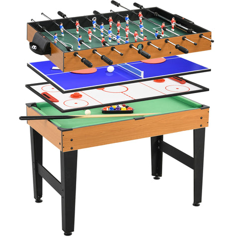 Rootz 4-in-1 Party Game Table - Table Tennis - Table Football - Durable Design - 107cm x 61cm x 84.5cm