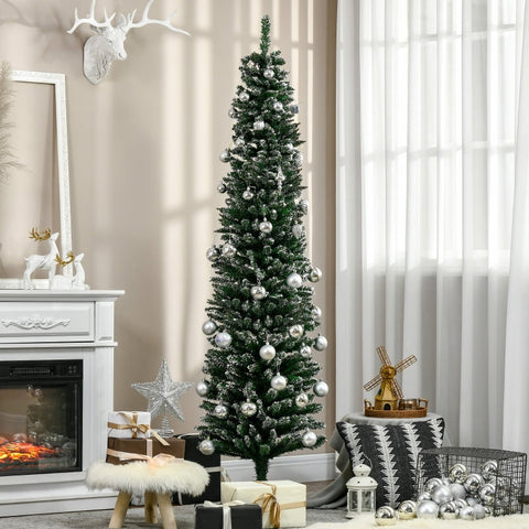 Rootz Slim Artificial Christmas Tree - Lifelike - Easy Assembly - Fireproof Safety - Ø53 x 190H cm