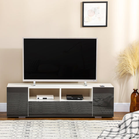 Rootz TV Stand with LED Lights - Media Console - Entertainment Center - Modern Design - 137 x 35 x 42 cm