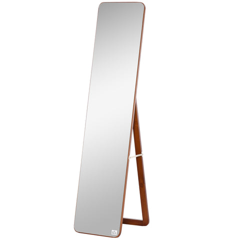 Rootz Rectangular Mirror - Freestanding & Wall Mountable - Dressing Mirror - Elegant Design - 37W x 43D x 156H cm - Brown Walnut Finish