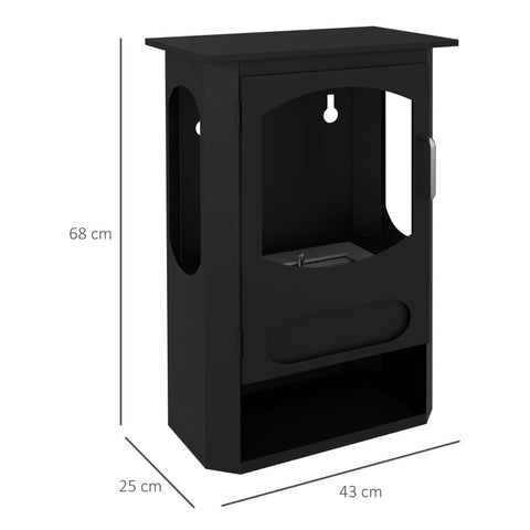 Rootz Ethanol Fireplace - Free-Standing - Bioethanol Heater - 3h Burning Time - Up to 25 m² - Compartment for Firewood - 43cm x 25cm x 68cm - Steel & Stainless Steel