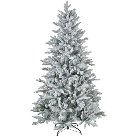 Rootz Artificial Christmas Tree - Snow Covered Xmas Tree - Lifelike Branches - Flame-Retardant - Ø110cm x 180cm