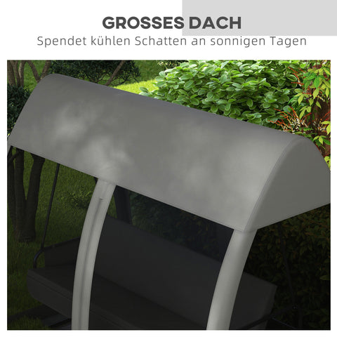 Rootz 3 Seater Patio Swing Chair - Porch Swing - Outdoor Daybed - Mosquito Net Protection - 240cm x 140cm x 197cm