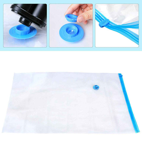 Rootz 10 Piece Set Vacuum Bags - Space Saver Bags - Storage Bags - Transparent - Protects from Dust, Mold, Moisture - Ideal for Travel - PA + PE Material - 128cm x 98cm, 98cm x 68cm, 78cm x 58cm - 38cm x 27.5cm x 10cm - 1.32kg