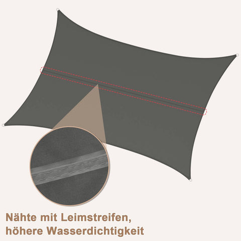 Rootz Premium Sun Sail Awning - UV Protection Shade - Waterproof Canopy - Durable PES Fabric - Tear-Resistant - Rust-Proof - 4m x 4m