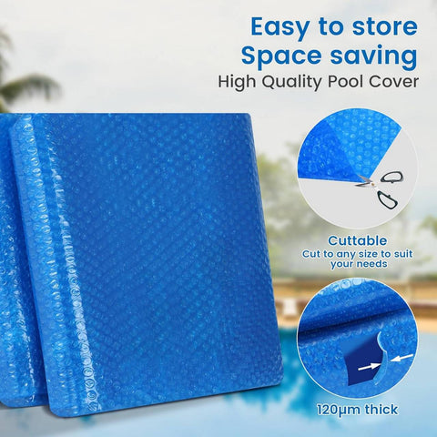 Rootz Solar Pool Cover - Eco-Friendly Pool Blanket - UV-Resistant Cover - Energy-Saving, Water Conservation, Debris Protection - Custom Sizes Available