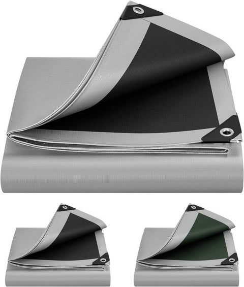 Rootz Waterproof Tarpaulin - Heavy-Duty Cover - Protective Sheet - Tear-Resistant, Weatherproof, Multi-Use - 4m x 8m - Polyethylene Fabric