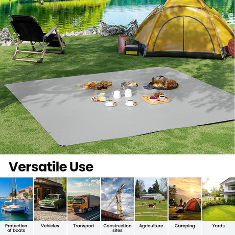 Rootz Waterproof Tarpaulin - Heavy-Duty Cover - Protective Sheet - Tear-Resistant, Weatherproof, Multi-Use - 4m x 8m - Polyethylene Fabric