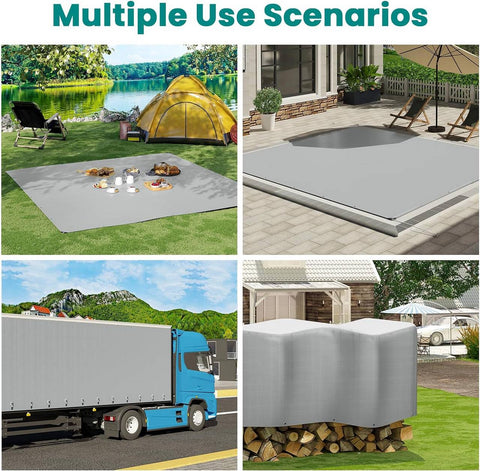 Rootz Waterproof Tarpaulin - Heavy-Duty Cover - Protective Sheet - Tear-Resistant, Weatherproof, Multi-Use - 4m x 8m - Polyethylene Fabric