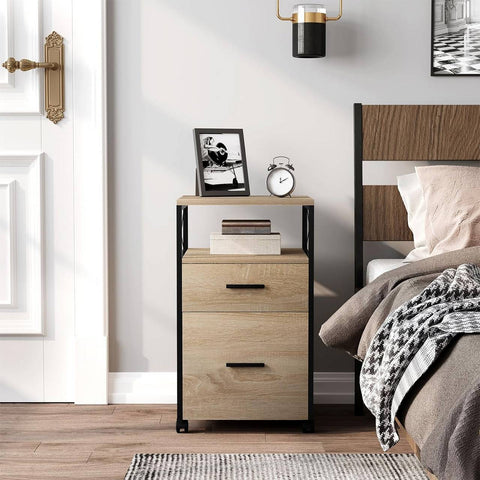 Rootz Rolling Cabinet - Mobile Filing Cabinet - Storage Unit - Versatile & Durable - Lockable Wheels - E1 Class Wood & Metal - 40cm x 69cm x 40cm