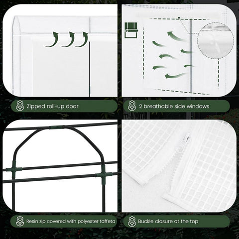 Rootz Greenhouse - Tuinserre - Plantenhuis - UV-bescherming - Weerbestendig - Eenvoudige montage - 170 cm x 68 cm x 200 cm