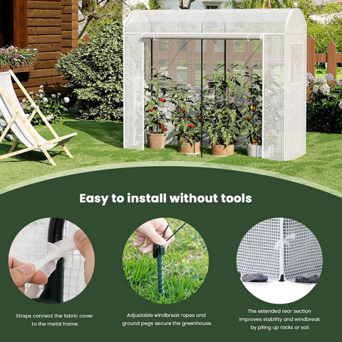 Rootz Greenhouse - Tuinserre - Plantenhuis - UV-bescherming - Weerbestendig - Eenvoudige montage - 170 cm x 68 cm x 200 cm