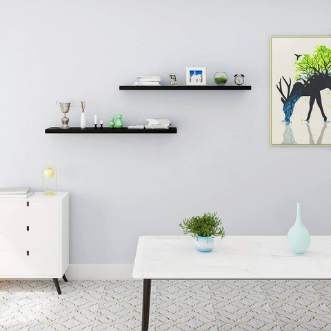Rootz Set of 2 Wall Shelves - Floating Shelves - Display Ledges - Durable, High Capacity, Easy Installation - 110cm x 22.9cm x 3.8cm