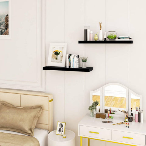 Rootz Set of 2 Wall Shelves - Floating Shelves - Display Ledges - Durable, High Capacity, Easy Installation - 110cm x 22.9cm x 3.8cm